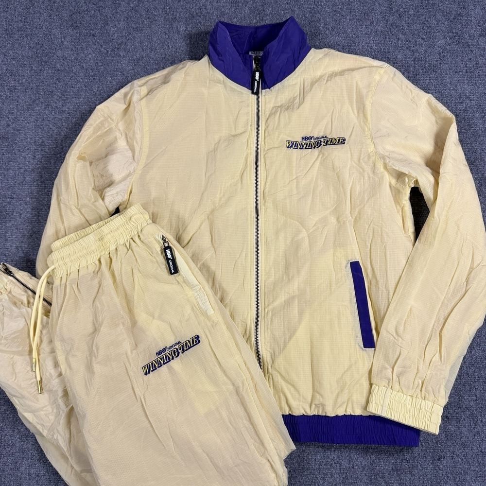 HBO Winning Time Track Suit Mens Large Yellow Purple Lakers Documentary